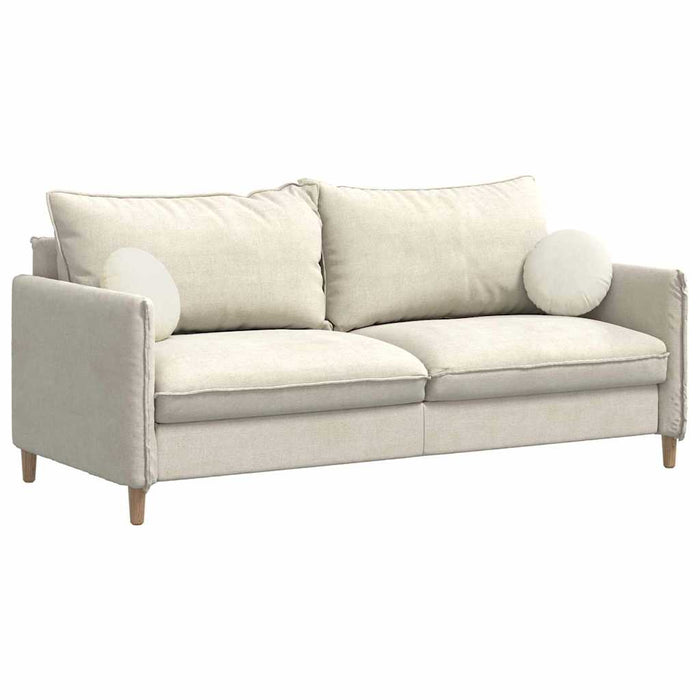 Cuscini per Seduta 2 pcs Crema Ø 40 x 13 cm Velluto 42014109