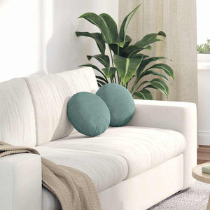 Cuscini per Seduta 2 pcs Verde Mare Ø 40 x 13 cm Velluto 42014110