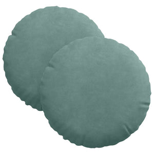 Cuscini per Seduta 2 pcs Verde Mare Ø 40 x 13 cm Velluto 42014110
