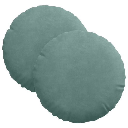 Cuscini per Seduta 2 pcs Verde Mare Ø 40 x 13 cm Velluto 42014110