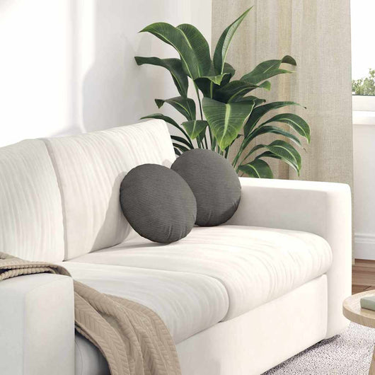 Cuscini per Seduta 2 pcs Grigio chiaro Ø 30 cm Tessuto in Cords 42014112