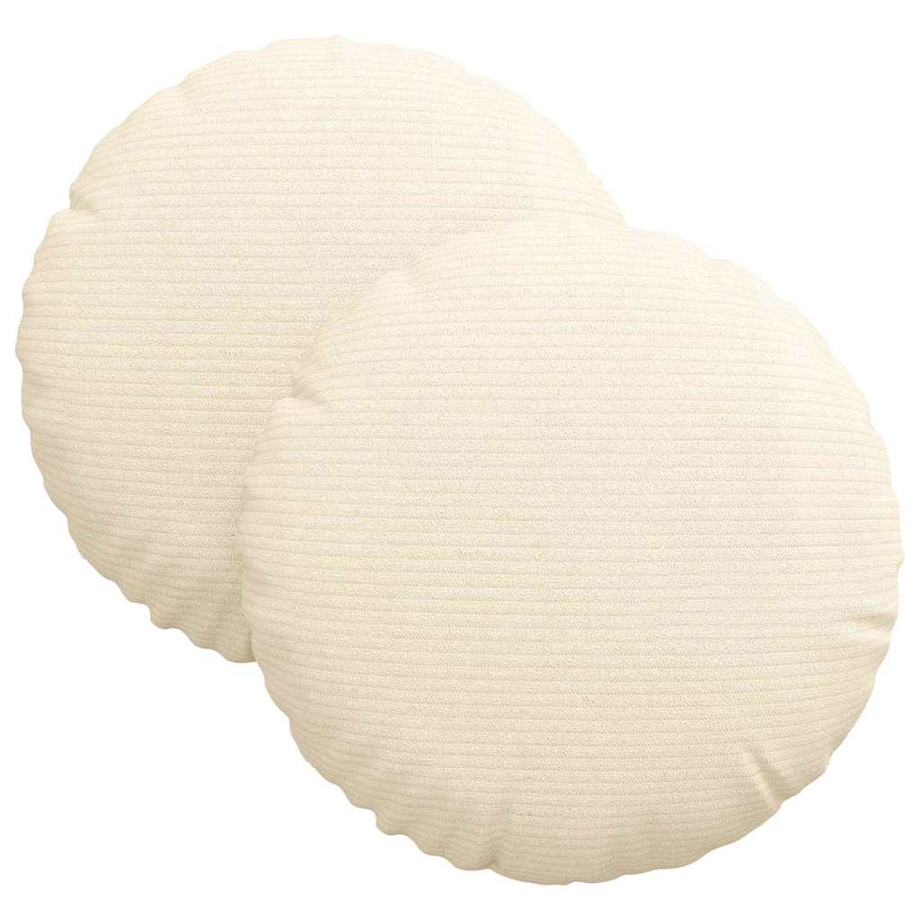 Cuscini per Seduta 2 pcs Crema Ø 30 cm Tessuto in Cords 42014114