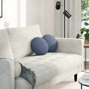 Cuscini per Seduta 2 pcs Blu Ø 30 cm Tessuto in Cords 42014115