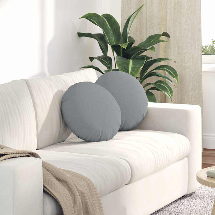 Cuscini per Seduta 2 pcs Grigio chiaro Ø40 x 13 cm Tessuto 42014120