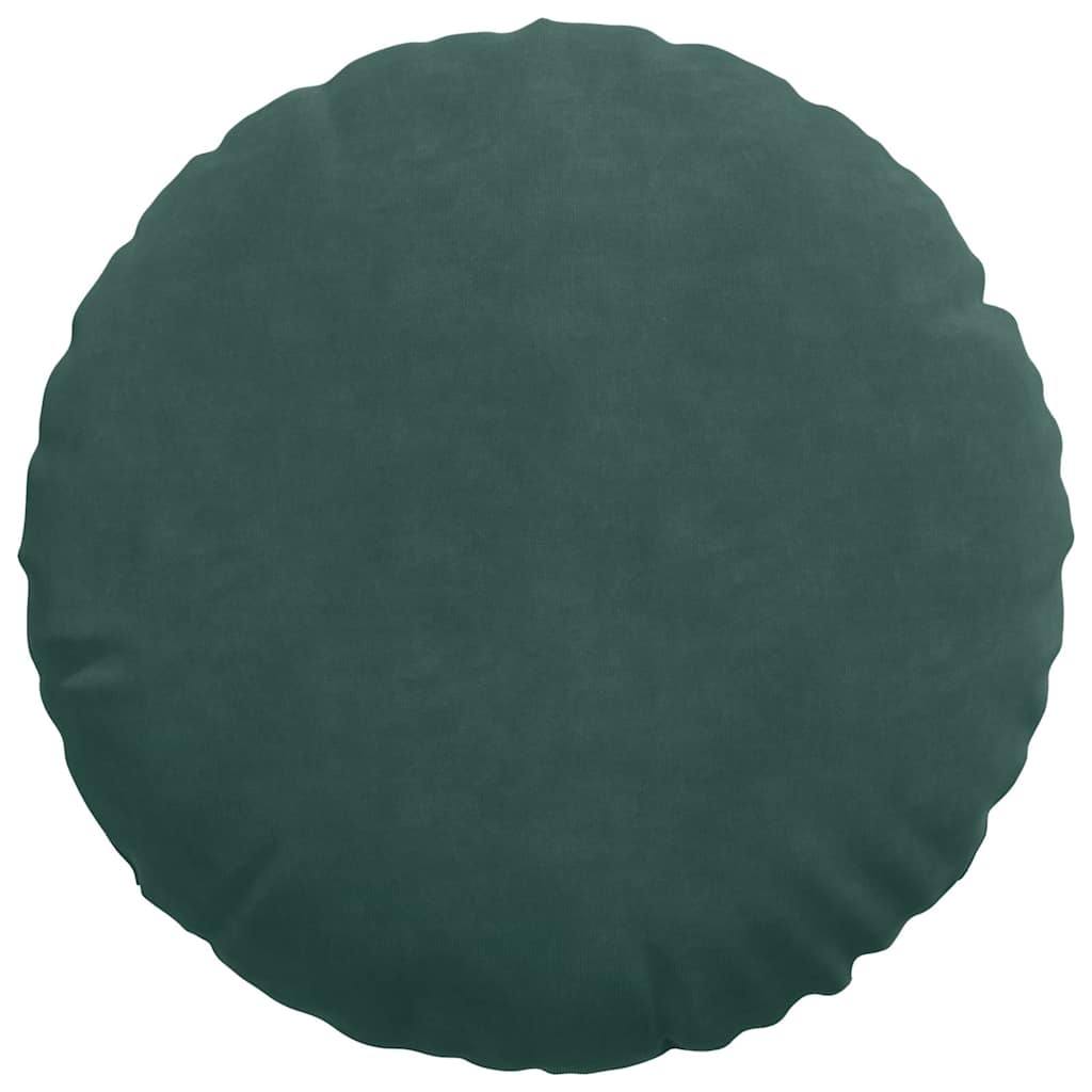 Cuscini per Seduta 2 pcs Verde Scuro Ø 40 x 13 cm Velluto 42014139