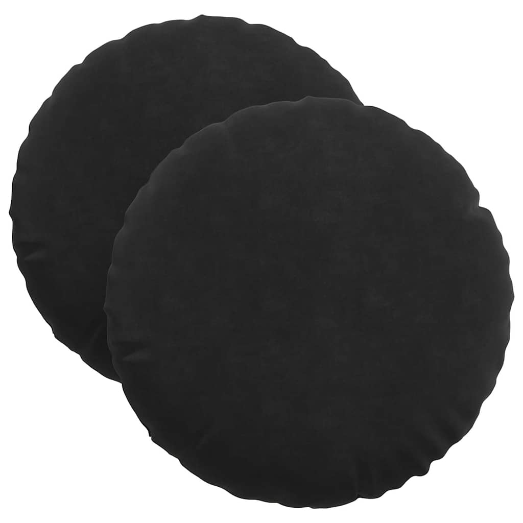 Cuscini per Seduta 2 pcs Nero Ø 40 x 13 cm Velluto 42014143