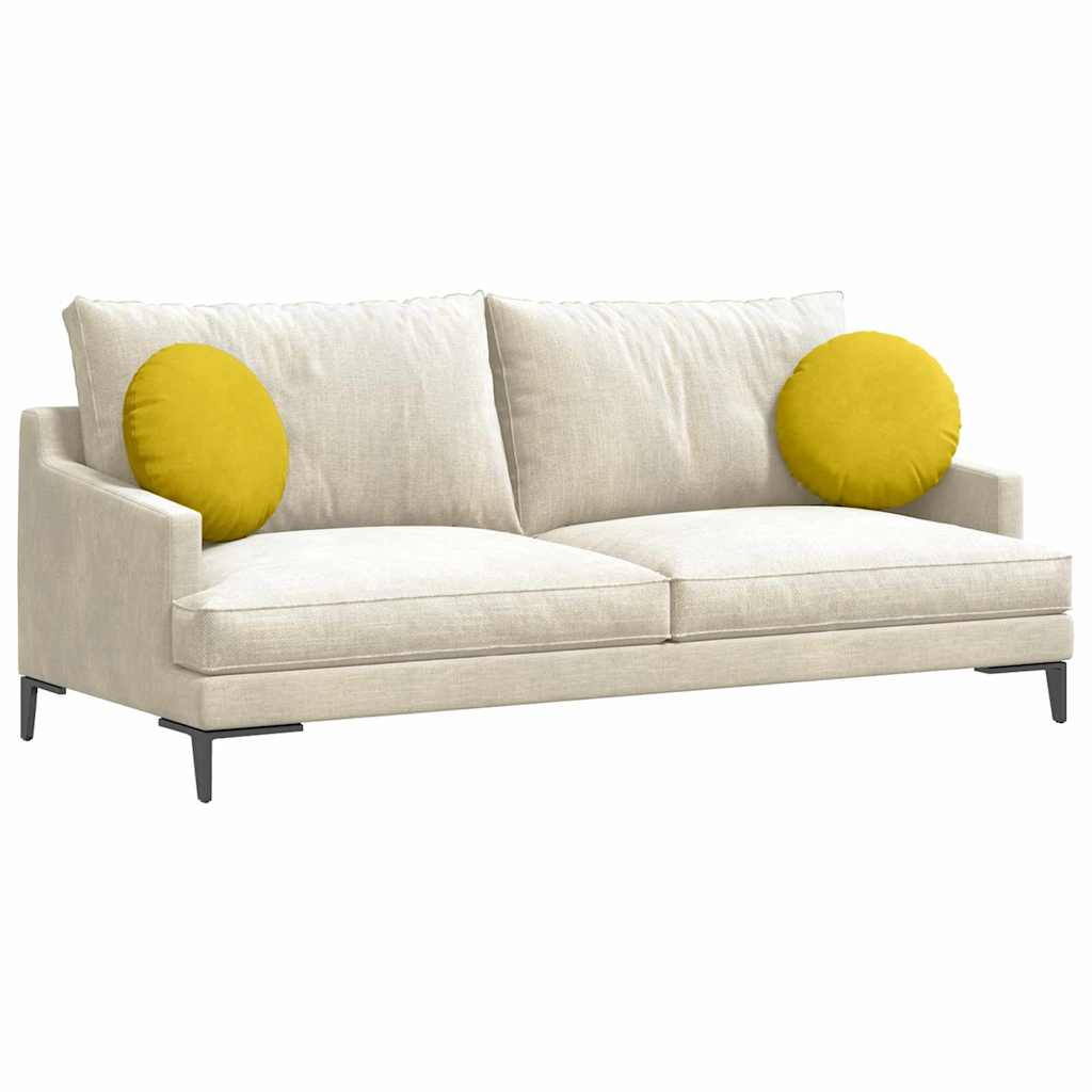 Cuscini per Seduta 2 pcs Giallo Ø 40 x 13 cm Velluto 42014144