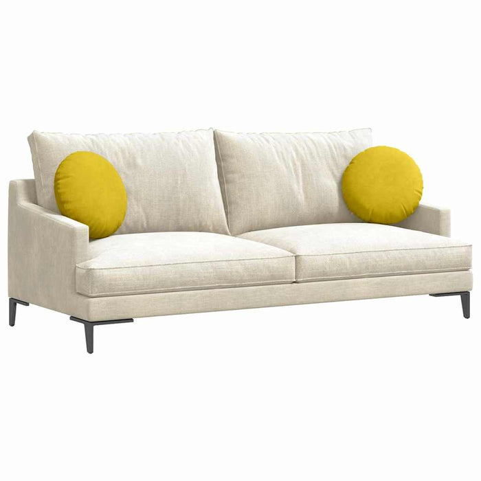 Cuscini per Seduta 2 pcs Giallo Ø 40 x 13 cm Velluto 42014144