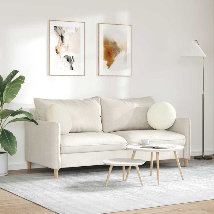 Cuscini per Seduta 2 pcs Crema Ø 40 x 13 cm Velluto 42014146