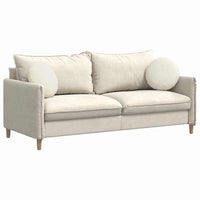 Cuscini per Seduta 2 pcs Crema Ø 40 x 13 cm Velluto 42014146