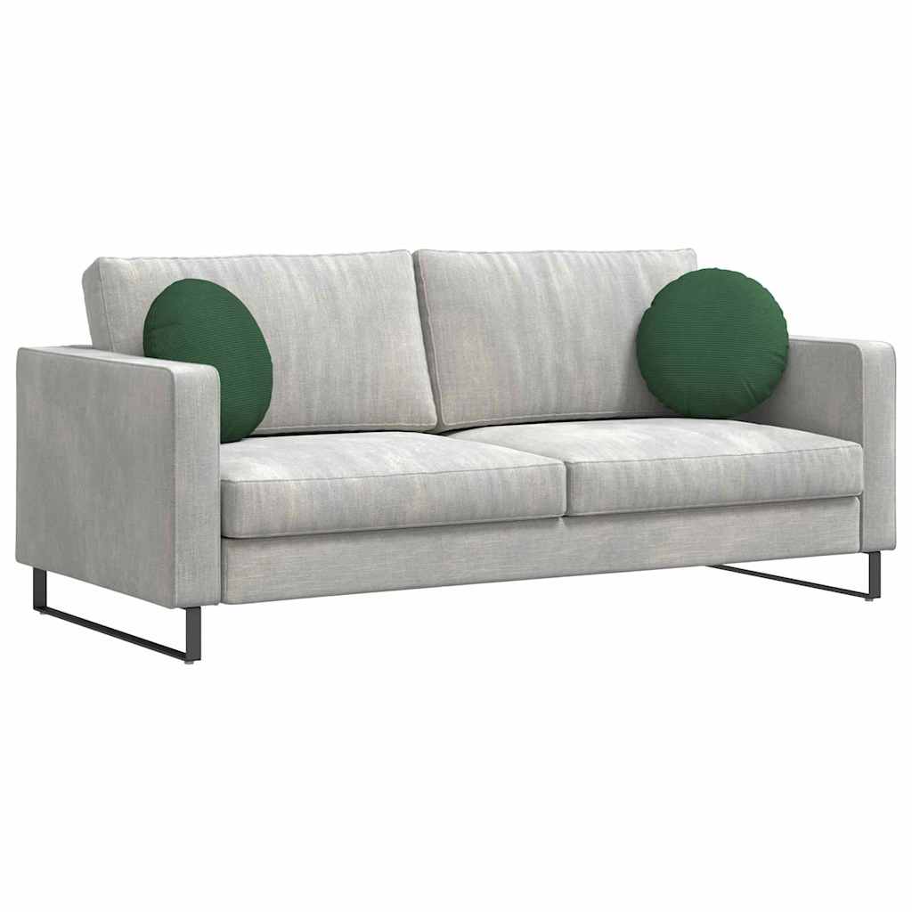 Cuscini per Seduta 2 pcs Verde Scuro Ø 40 cm Tessuto in Cords 42014154