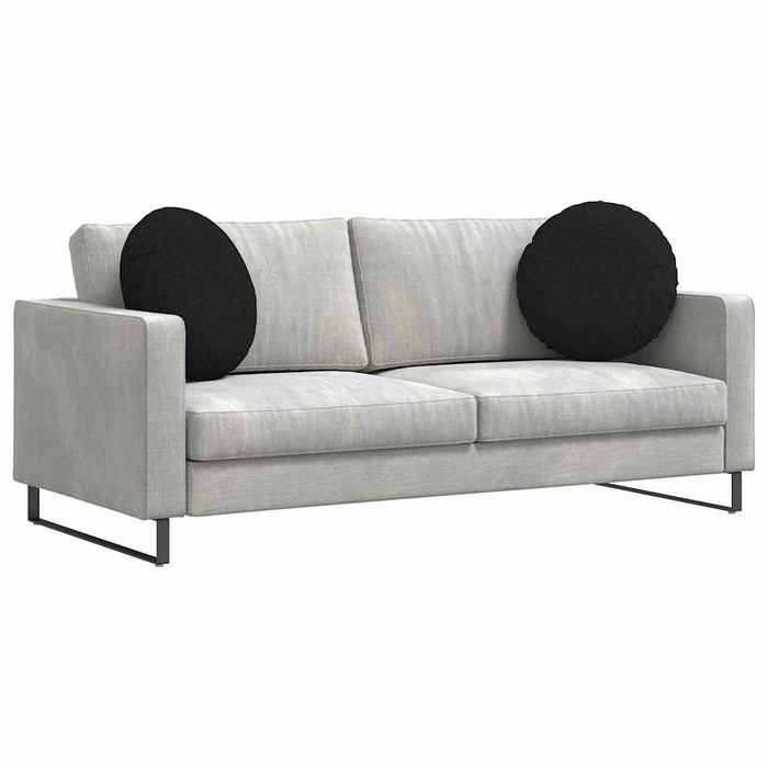 Cuscini per Seduta 2 pcs Nero Ø50 x 19 cm Tessuto 42014159