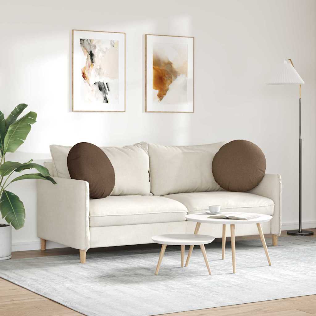 Cuscini per Seduta 2 pcs Marrone Ø50 x 19 cm Tessuto 42014161