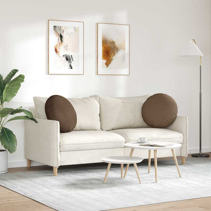 Cuscini per Seduta 2 pcs Marrone Ø50 x 19 cm Tessuto 42014161