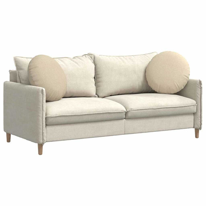 Cuscini per Seduta 2 pcs Crema Ø50 x 19 cm Tessuto 42014164