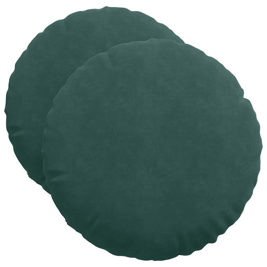 Cuscini per Seduta 2 pcs Verde Scuro Ø 40 x 13 cm Velluto 42014176