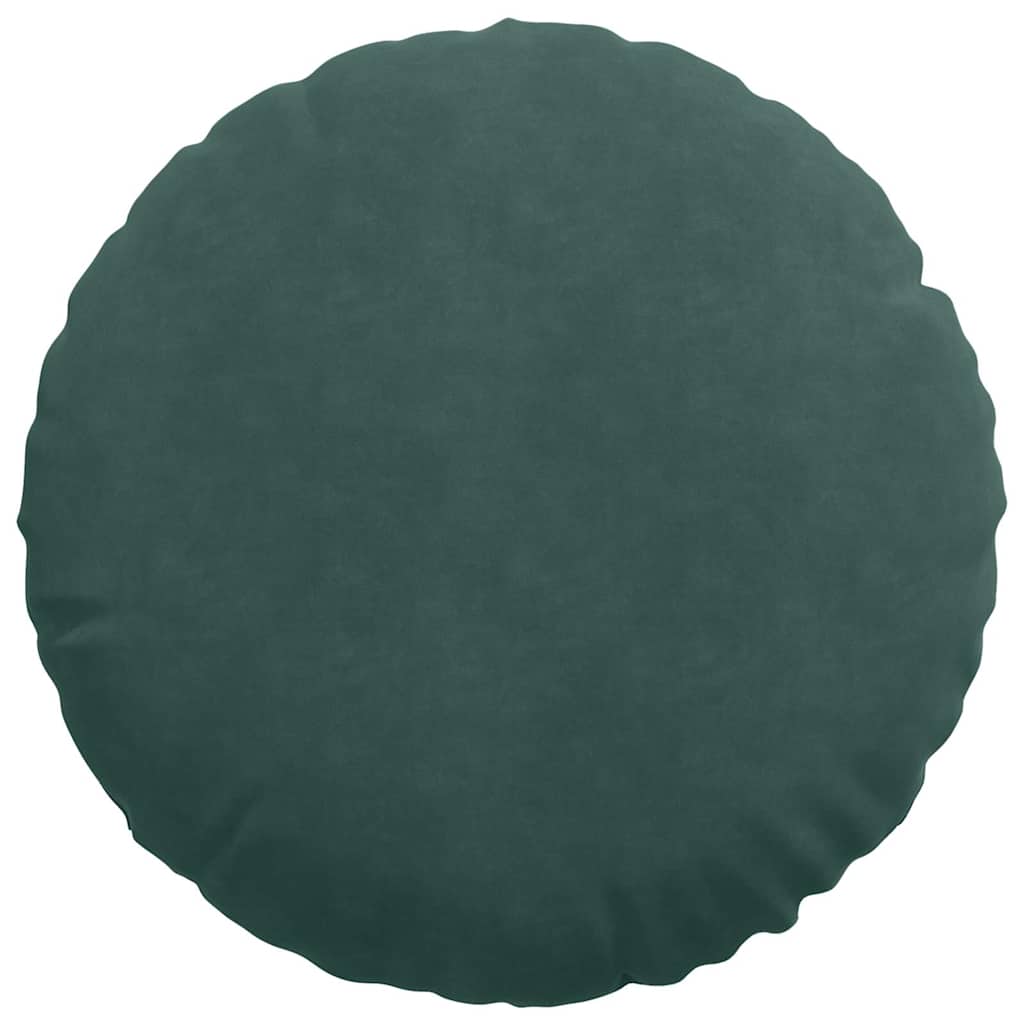 Cuscini per Seduta 2 pcs Verde Scuro Ø 40 x 13 cm Velluto 42014176