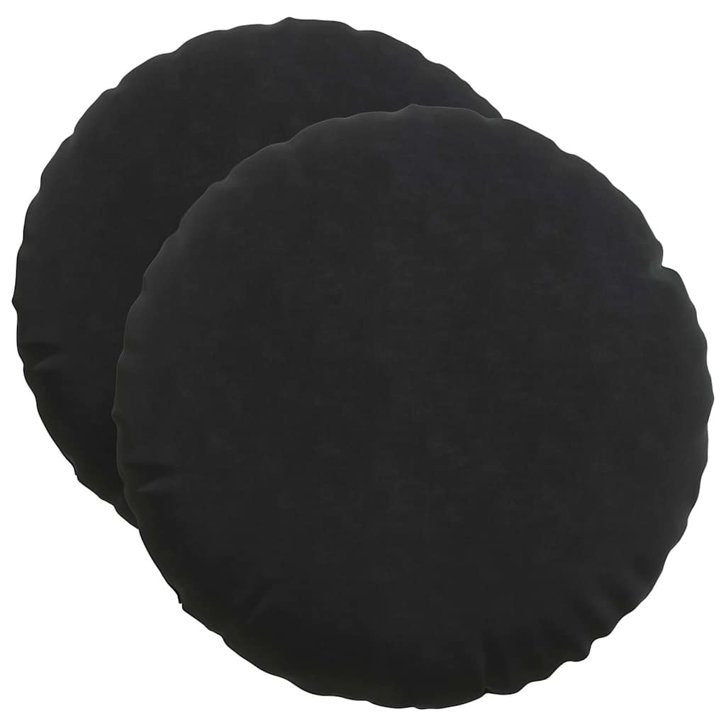 Cuscini per Seduta 2 pcs Nero Ø 40 x 13 cm Velluto 42014180