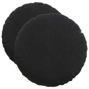 Cuscini per Seduta 2 pcs Nero Ø 40 x 13 cm Velluto 42014180