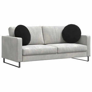 Cuscini per Seduta 2 pcs Nero Ø 40 x 13 cm Velluto 42014180