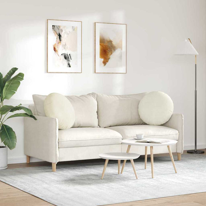 Cuscini per Seduta 2 pcs Crema Ø 40 x 13 cm Velluto 42014183