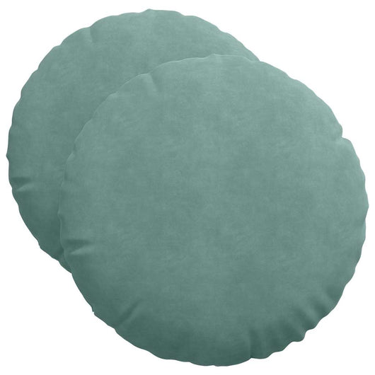 Cuscini per Seduta 2 pcs Verde Mare Ø 40 x 13 cm Velluto 42014184