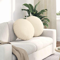 Cuscini per Seduta 2 pcs Crema Ø 50 cm Tessuto in Cords 42014188