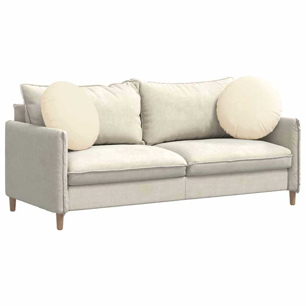 Cuscini per Seduta 2 pcs Crema Ø 50 cm Tessuto in Cords 42014188