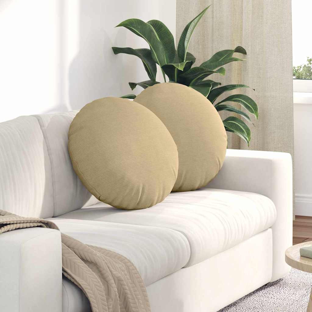 Cuscini per Seduta 2 pcs Grigio Verde Ø 50 cm Tessuto in Cords 42014190