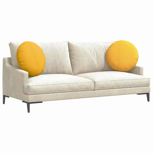 Cuscini per Seduta 2 pcs Giallo Chiaro Ø 50 cm Tessuto in Cords 42014192