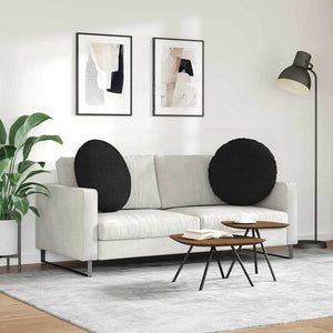 Cuscini per Seduta 2 pcs Nero Ø60 x 21 cm Tessuto 42014196