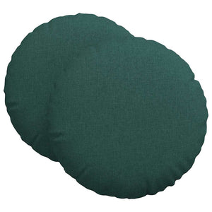 Cuscini per Seduta 2 pcs Verde Scuro Ø60 x 21 cm Tessuto 42014199