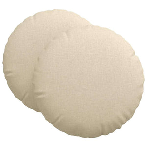 Cuscini per Seduta 2 pcs Crema Ø60 x 21 cm Tessuto 42014201