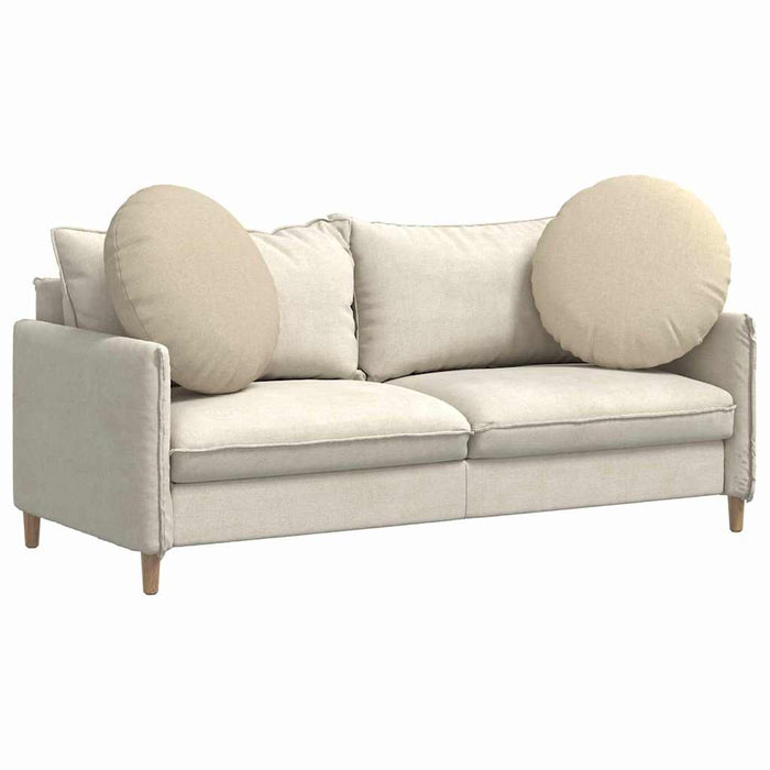 Cuscini per Seduta 2 pcs Crema Ø60 x 21 cm Tessuto 42014201