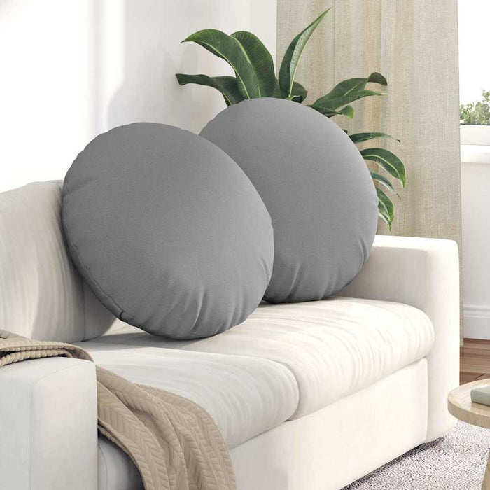 Cuscini per Seduta 2 pcs Grigio Nuvola Ø60 x 21 cm Tessuto 42014207