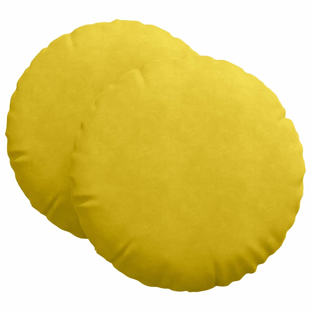 Cuscini per Seduta 2 pcs Giallo Ø 40 x 13 cm Velluto 42014218