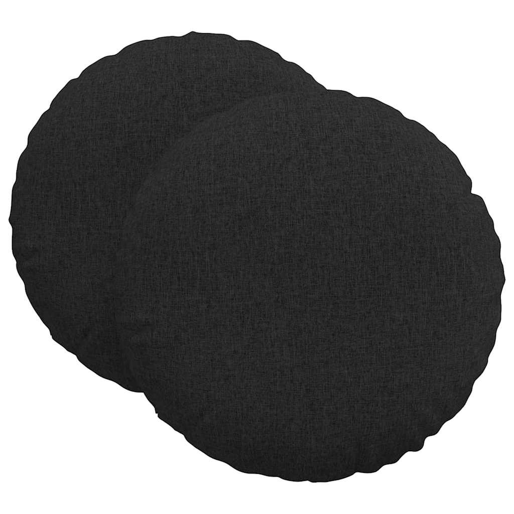 Cuscini per Seduta 2 pcs Nero Ø80 x 29 cm Tessuto 42014233