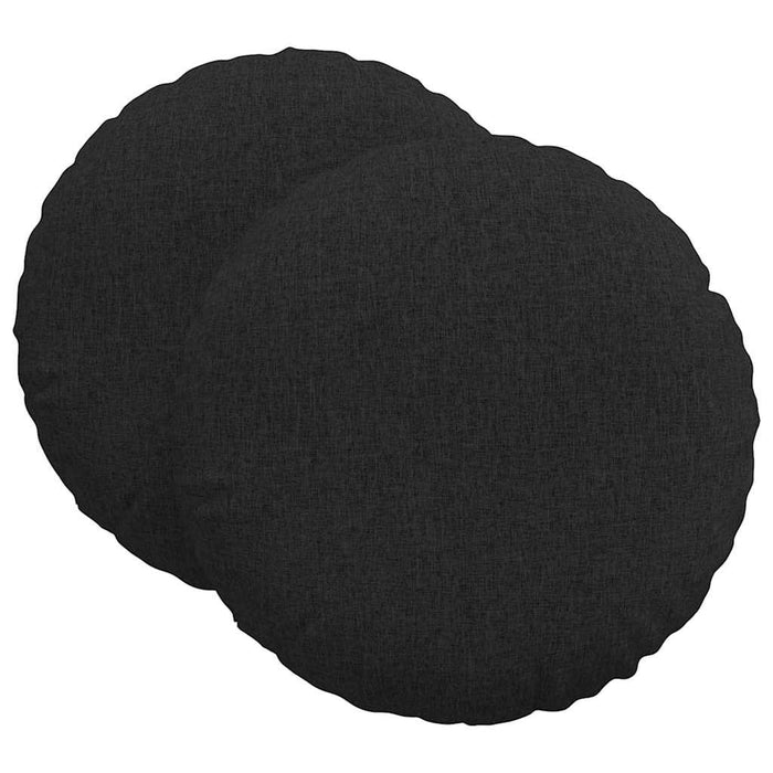 Cuscini per Seduta 2 pcs Nero Ø80 x 29 cm Tessuto 42014233