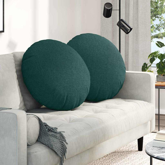 Cuscini per Seduta 2 pcs Verde Scuro Ø80 x 29 cm Tessuto 42014236