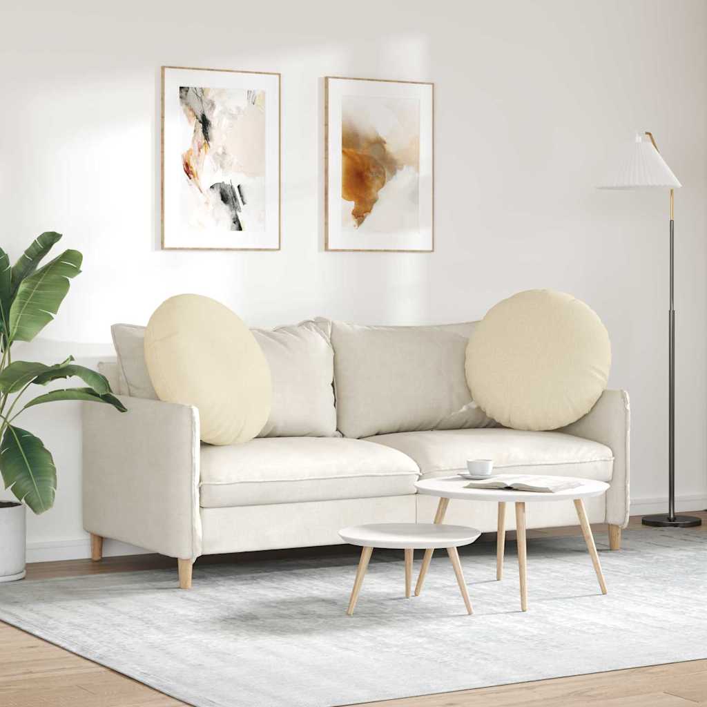Cuscini per Seduta 2 pcs Crema Ø80 x 29 cm Tessuto 42014238
