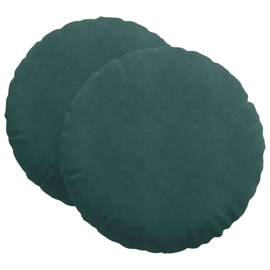 Cuscini per Seduta 2 pcs Verde Scuro Ø80 x 29 cm Velluto 42014250