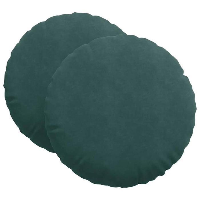 Cuscini per Seduta 2 pcs Verde Scuro Ø80 x 29 cm Velluto 42014250