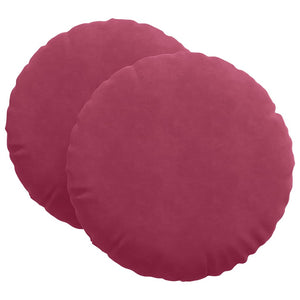 Cuscini per Seduta 2 pcs Rosso Vino Ø80 x 29 cm Velluto 42014253