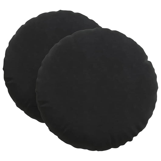 Cuscini per Seduta 2 pcs Nero Ø80 x 29 cm Velluto 42014254