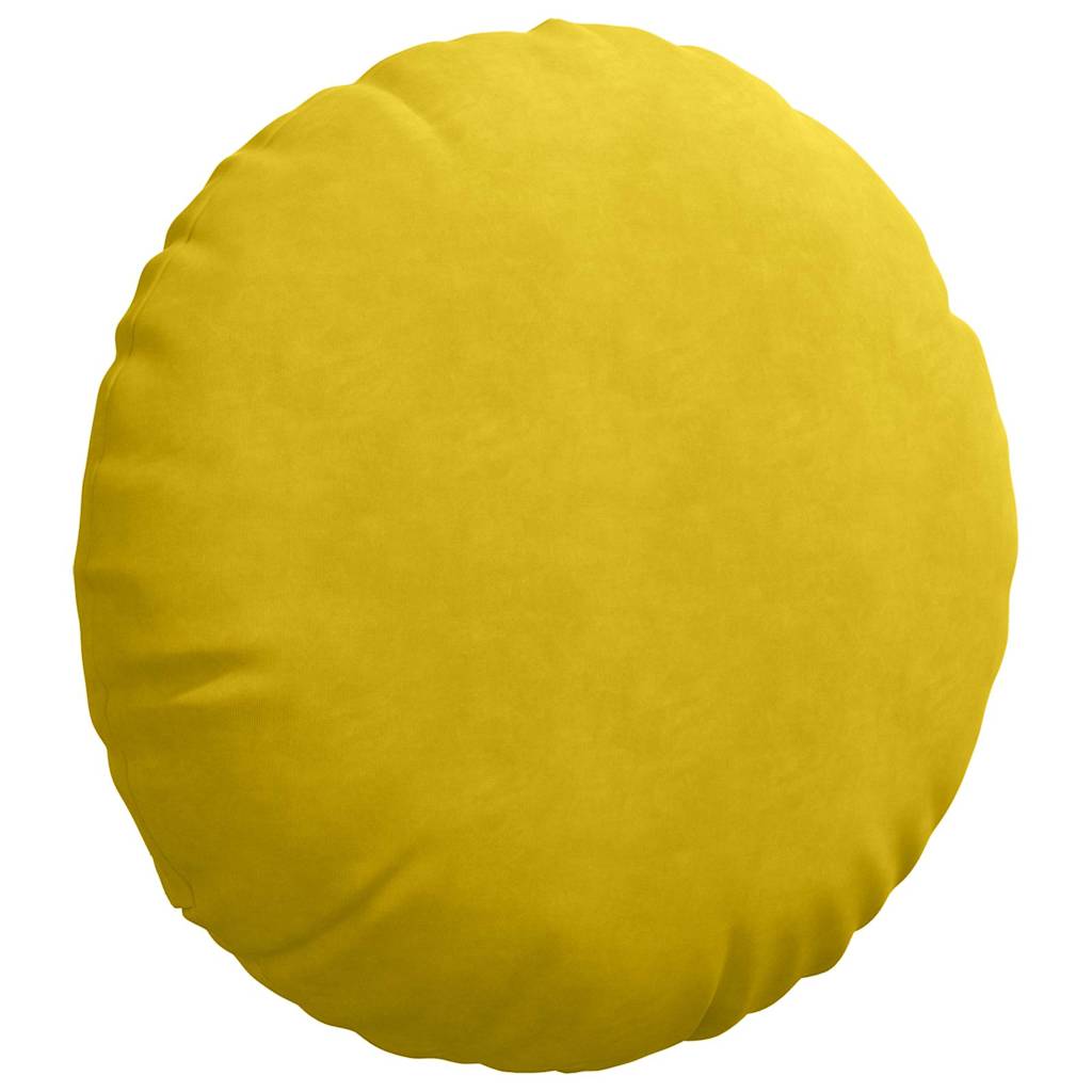 Cuscini per Seduta 2 pcs Giallo Ø80 x 29 cm Velluto 42014255