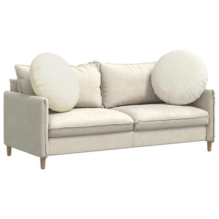 Cuscini per Seduta 2 pcs Crema Ø80 x 29 cm Velluto 42014257