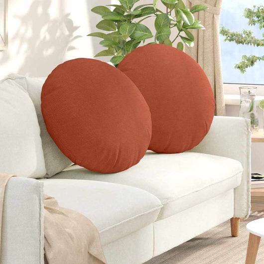 Cuscini per Seduta 2 pcs Rosso Arancio Ø 80 cm Tessuto in Cords 42014267