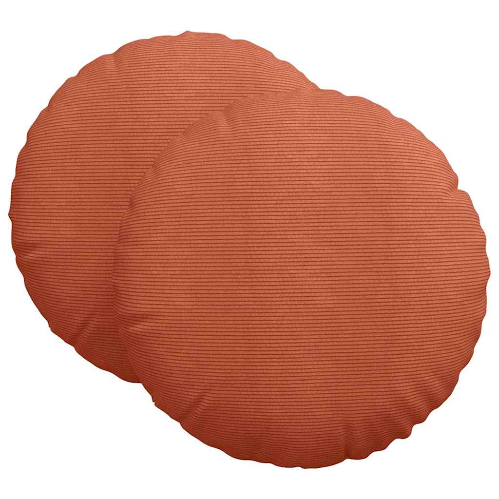 Cuscini per Seduta 2 pcs Rosso Arancio Ø 80 cm Tessuto in Cords 42014267