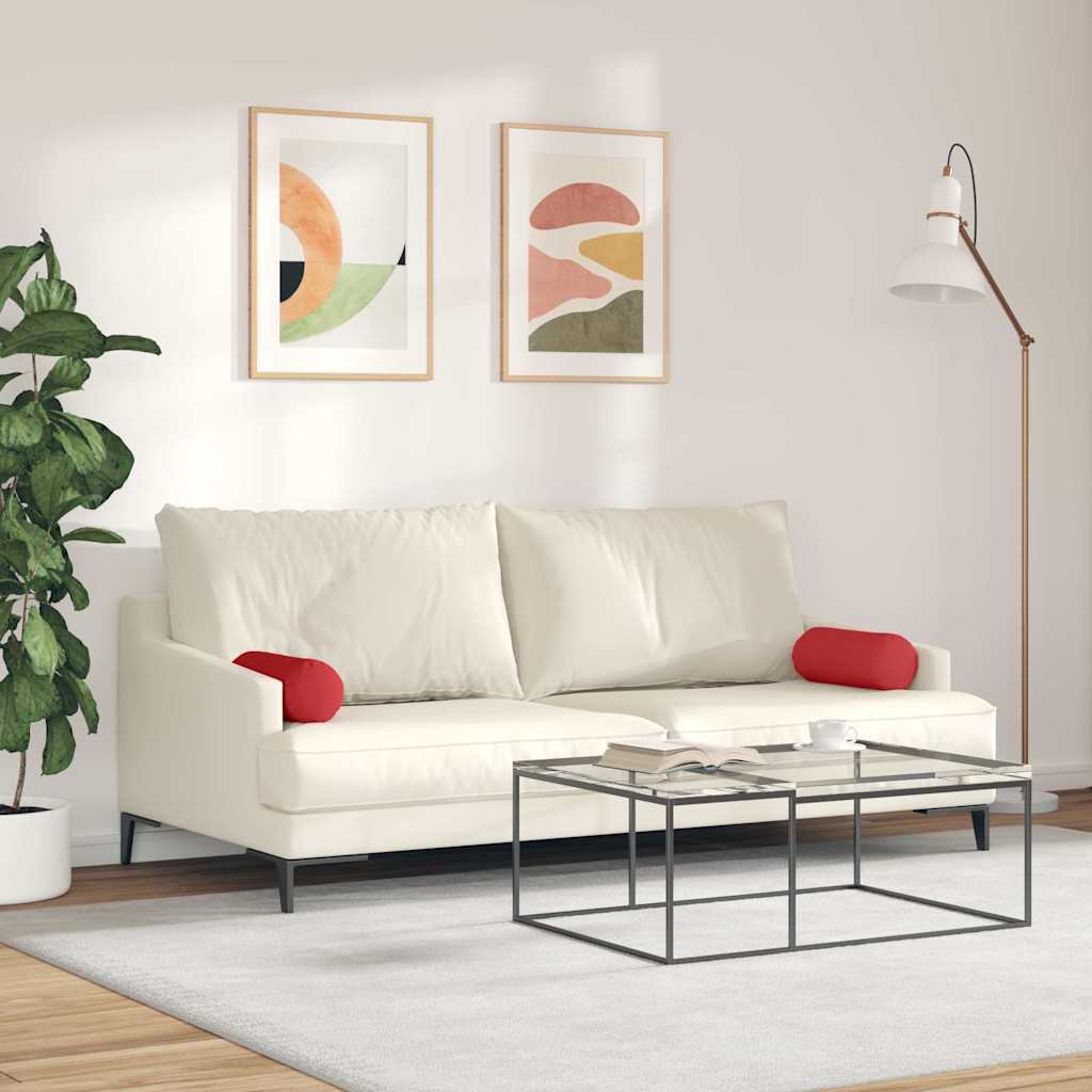 Cuscini a rullo 2 pcs Rosso Ø 15 x 40 cm Tessuto 42014280