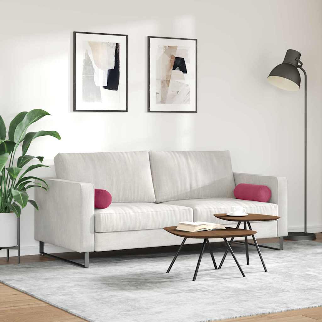 Cuscini a rullo 2 pcs Rosso Vino Ø 15 x 40 cm Tessuto in Cords 42014290